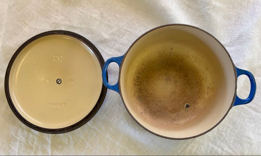 ルクルーゼ 両手鍋 ココット ロンド ブルー 20cm