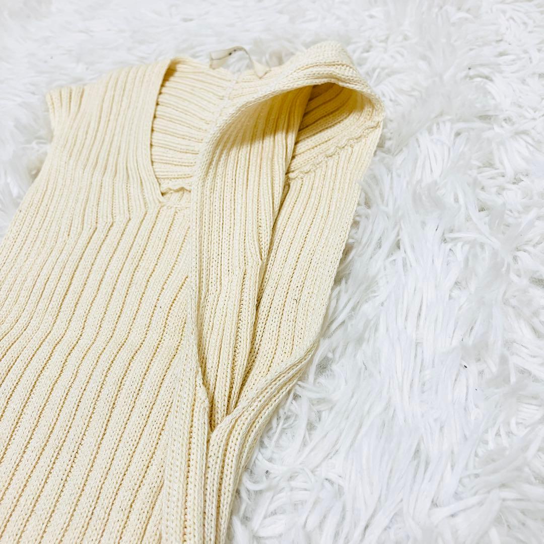 美品✨セリーヌ フィービー期 サマーニットワンピース　ノースリーブ アイボリー