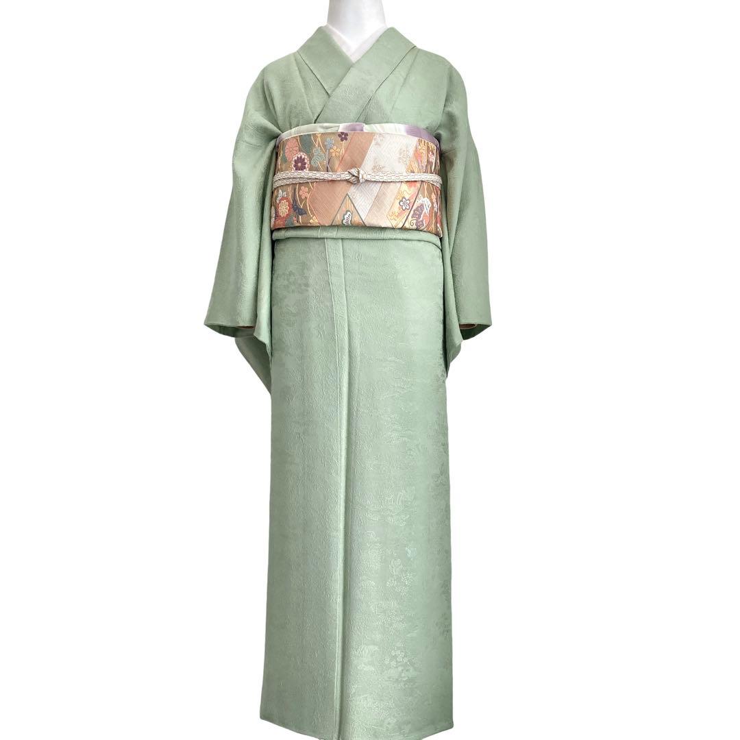 淡緑色 色無地×袋帯おまけ セット 礼装 七五三 入学式 NO56 NO22