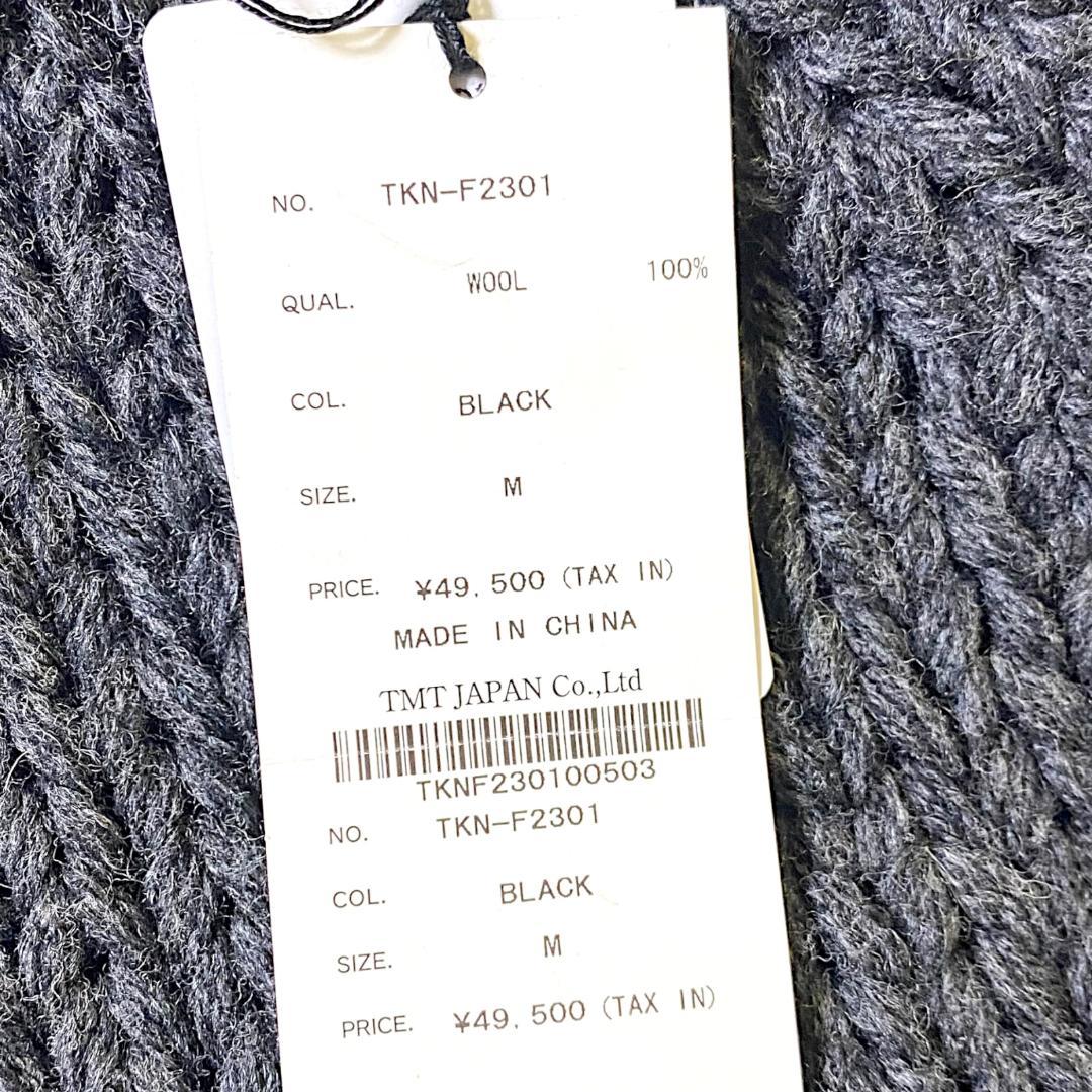 M TMT 毛100％ タートルネック ニット セーター 黒 定価49500円