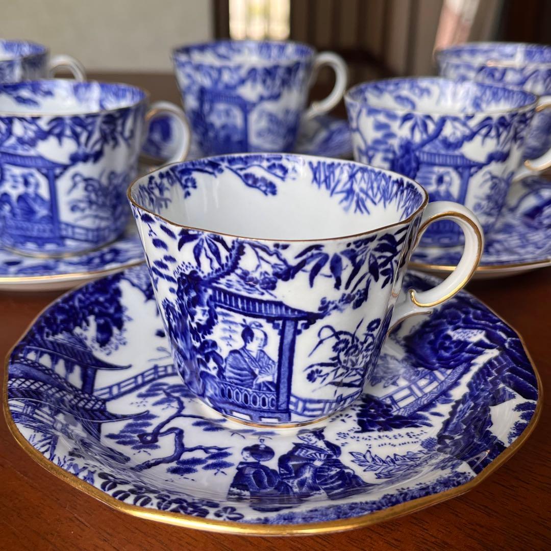 【英国ビンテージ】ロイヤルクラウンダービー★ミカド★C/S 6客