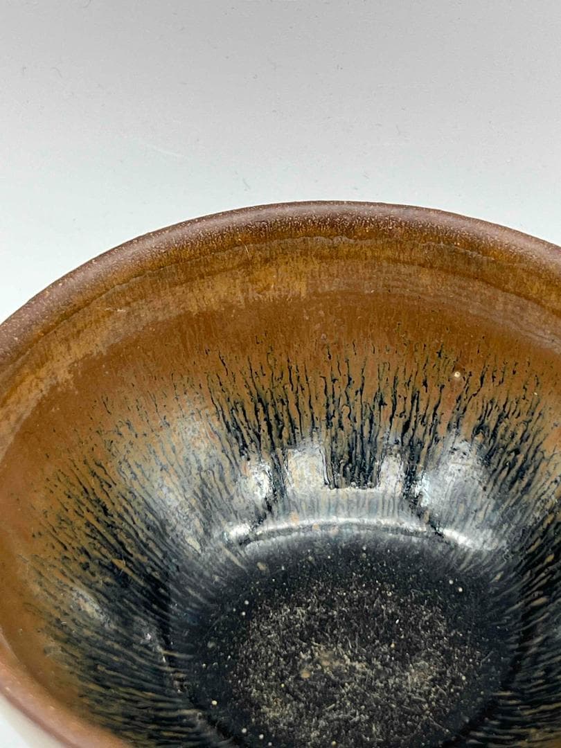 南宋時代　禾目天目茶碗　建窯茶盞 【旧家蔵出し】 希少貴重 唐物(F-93)