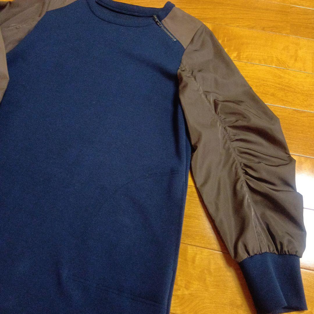 昨年購入　未使用に近い　ヒロコビス　タフタジョイント　ネイビーと茶のチュニック