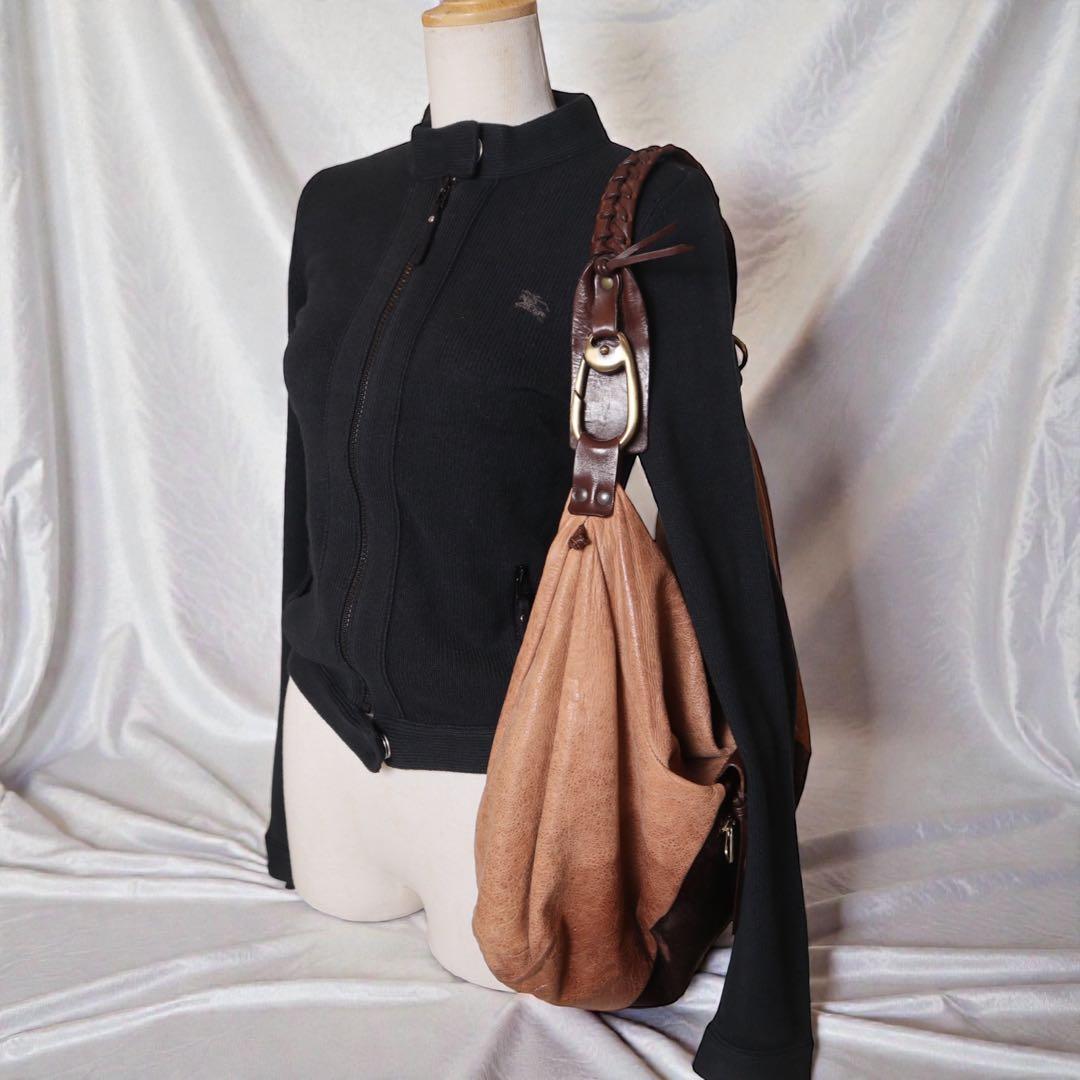 Vintage archive y2k 伊製 ハラコ レザー ショルダーバッグ