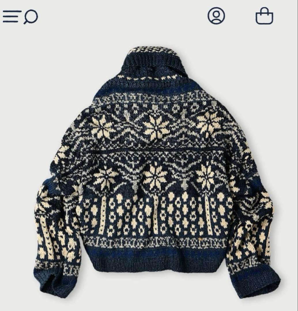 45R ハンドニットのボレロ（インディゴ）