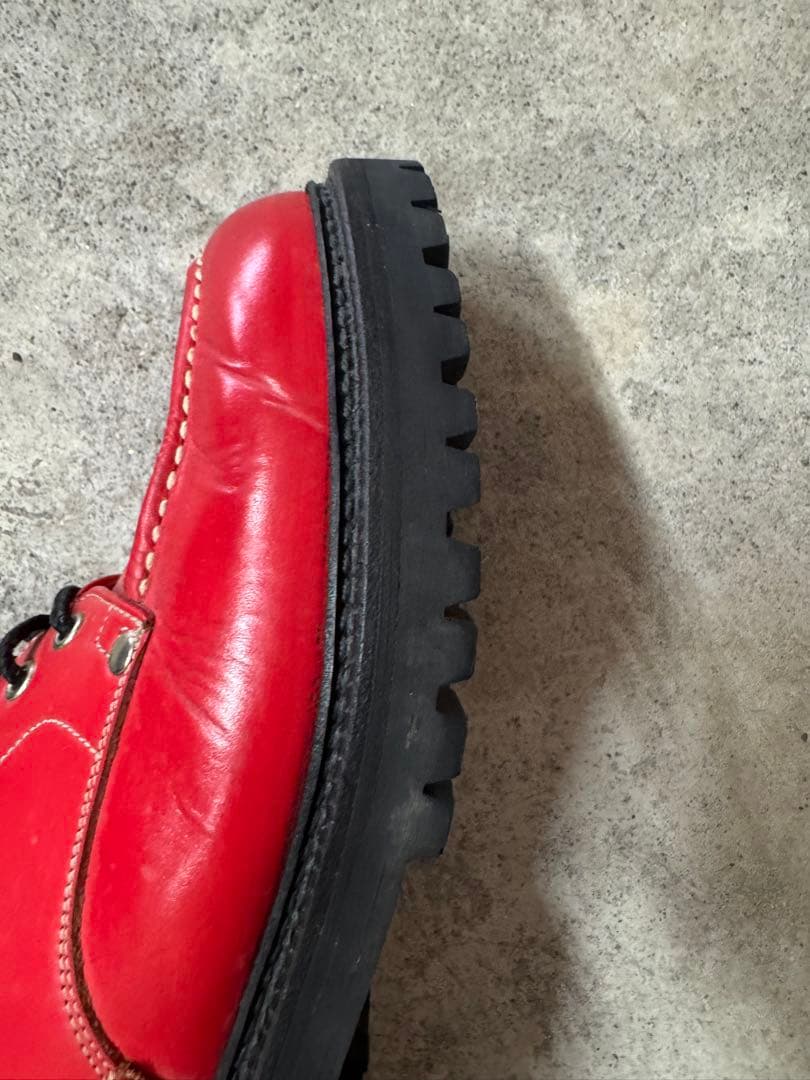 山根靴店　Ｕチップ　 レザー　２6cm　 レッド　EVISU