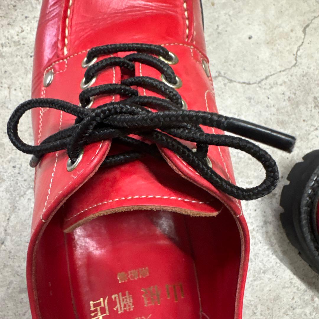 山根靴店　Ｕチップ　 レザー　２6cm　 レッド　EVISU