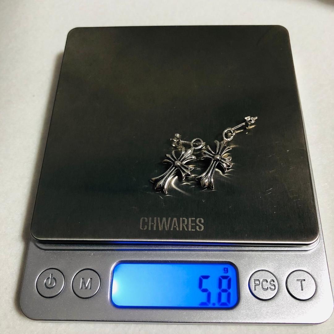 シルバー925 ピアス　メンズ　クロス　十字架　クロム　人気　3-25　9633