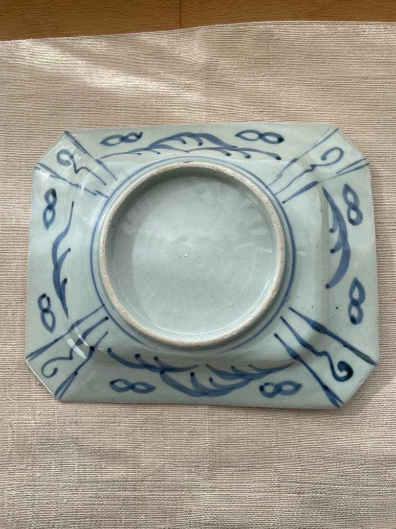 骨董 幕末の伊万里焼 染付 角皿