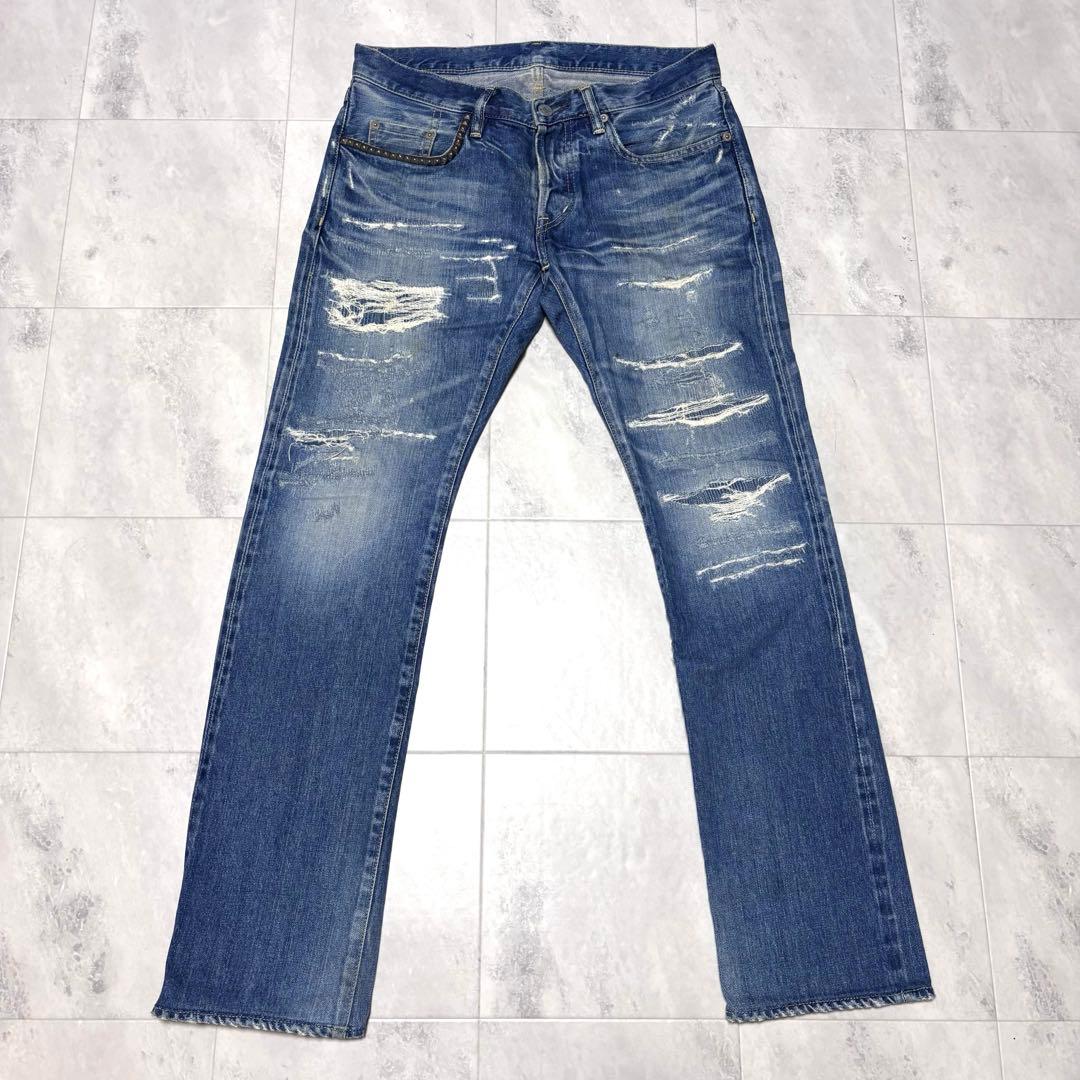 【超希少】ヒステリックグラマー ダメージ加工 スタッズデニムパンツ 30 日本製