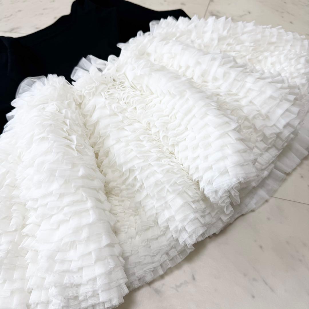 【美品】eimy istoire ボリュームチュールフリルニットワンピース