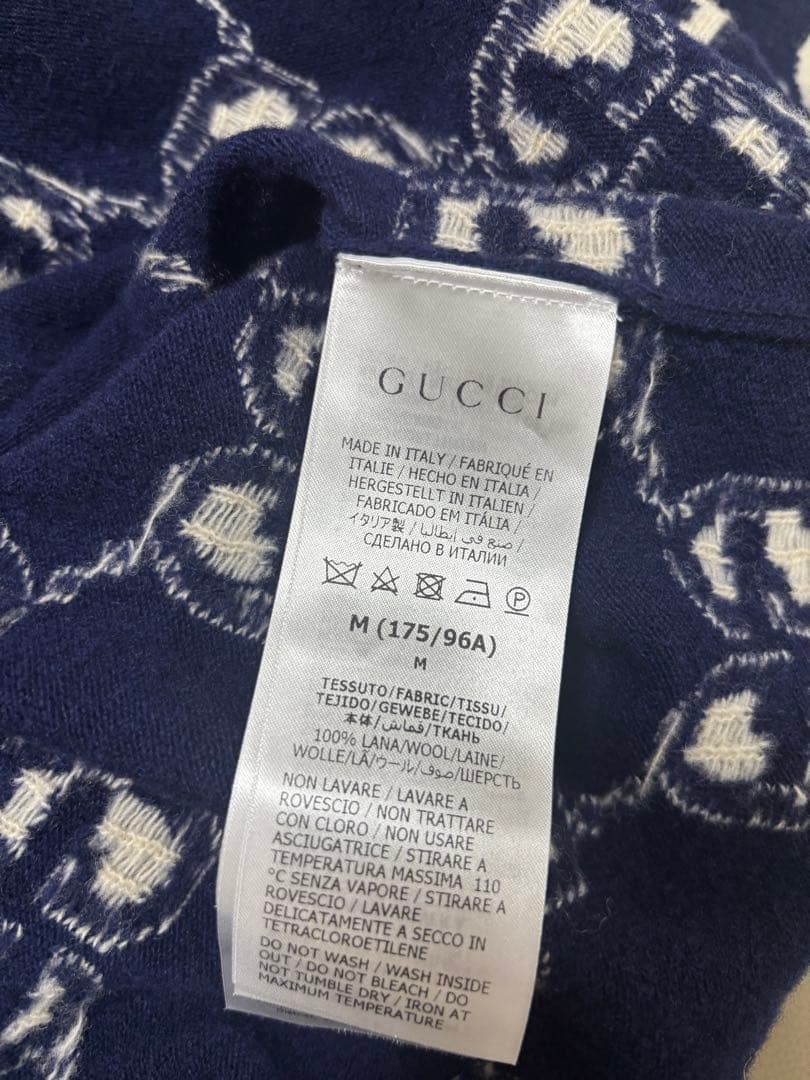 【定価16万】GUCCI GG柄ニット ネイビー