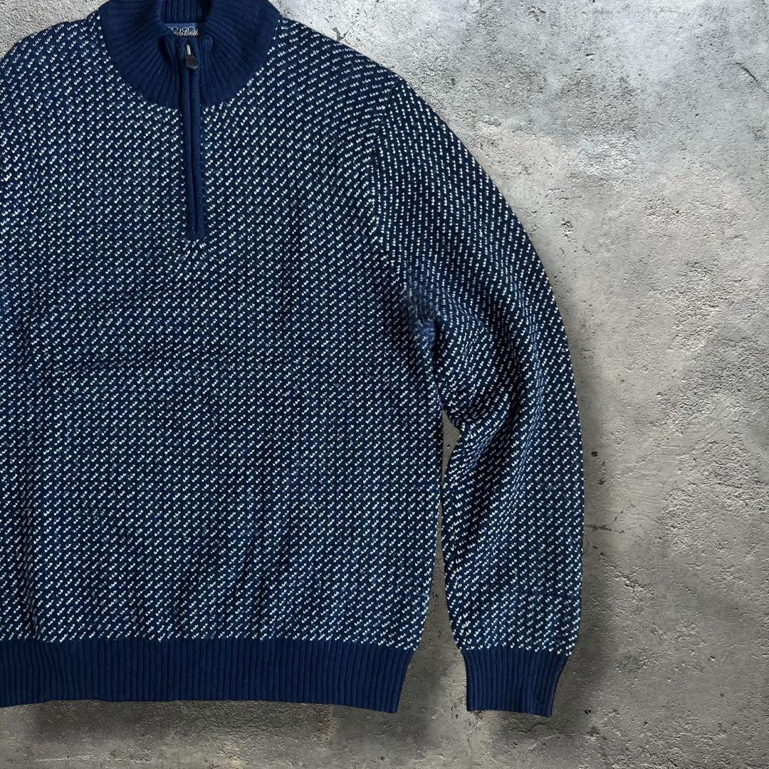 【希少】brooks brothers バーズアイ　ハーフジップニット