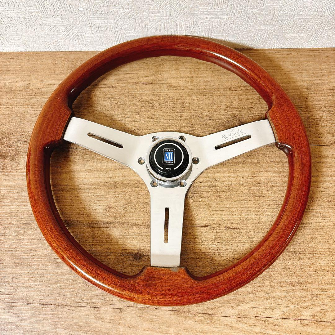 正規品　当時物　NARDI ナルディ　ウッドハンドル　ウッドステアリング