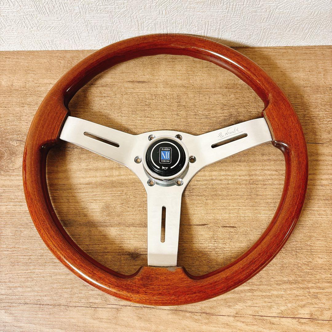 正規品　当時物　NARDI ナルディ　ウッドハンドル　ウッドステアリング