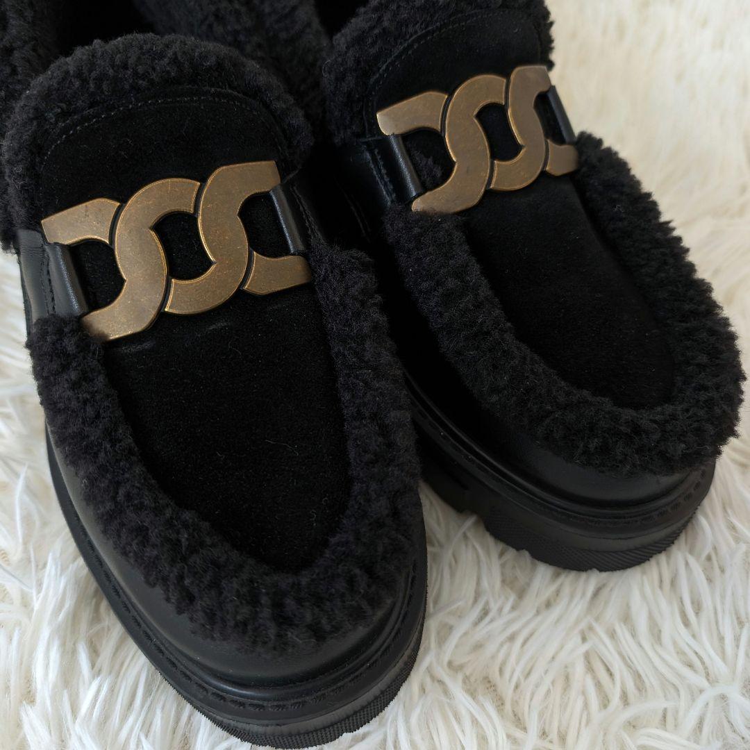 ヒルズアヴェニュー ボア　厚底 ローファー　タンクソール　ストーミ