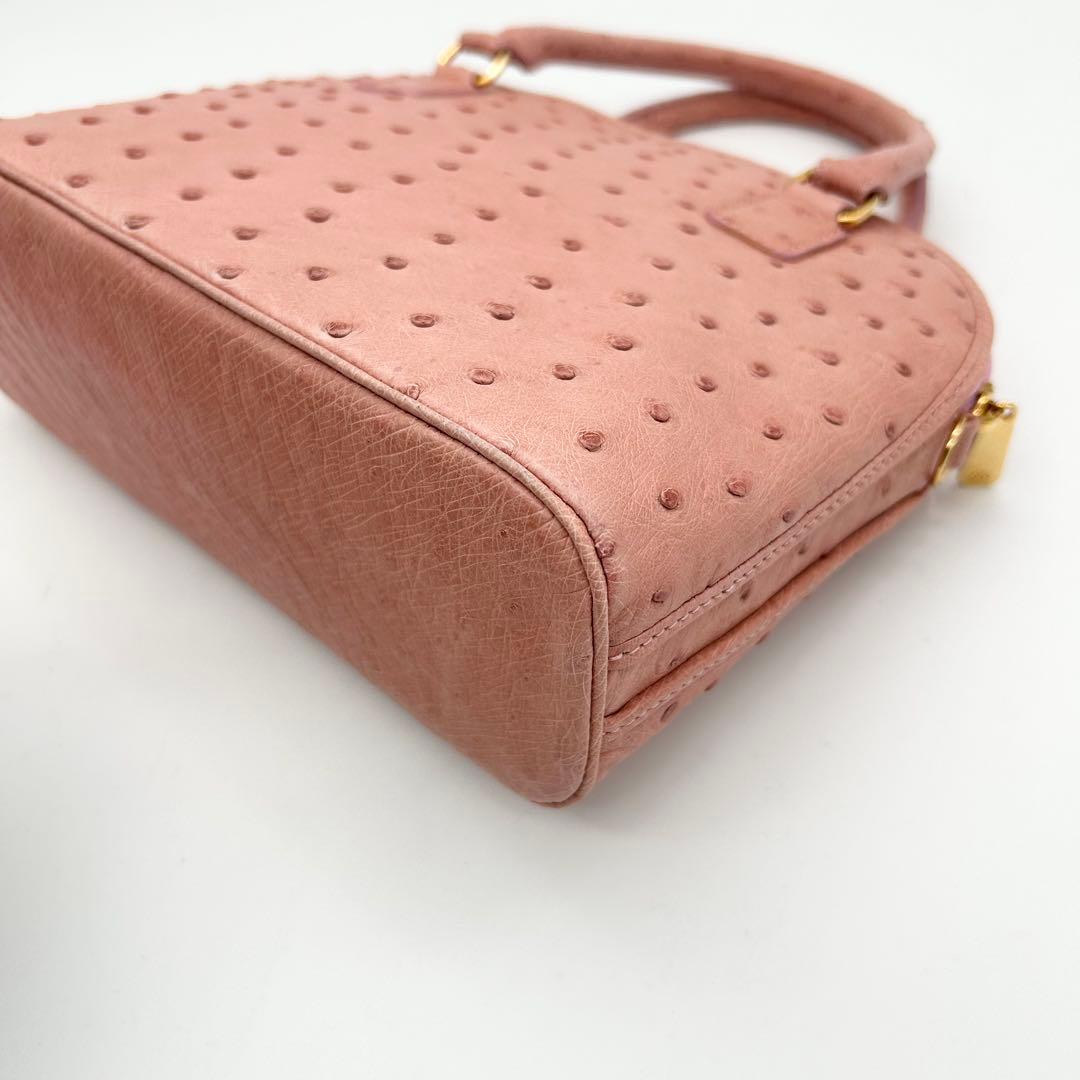 MORABITO　モラビト　オーストリッチ　ショルダーバッグ　2way　ピンク