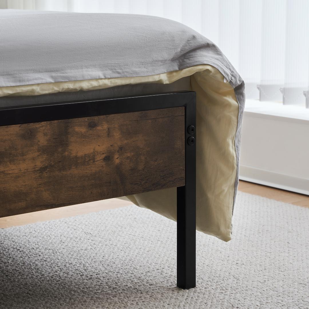 S ベッドフレーム シングルベッド コンセント付きBlack