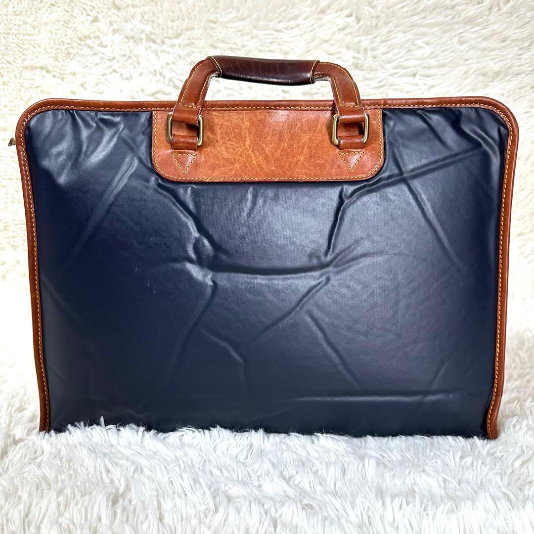 ハンティングワールド ブリーフケース バチュークロス ネイビー