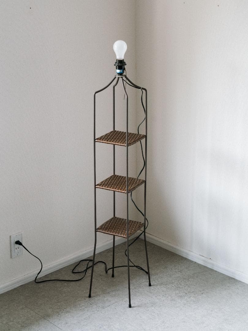 90's KISHIMA ヴィンテージ フロアライト 照明 シェルフ 棚 レトロ