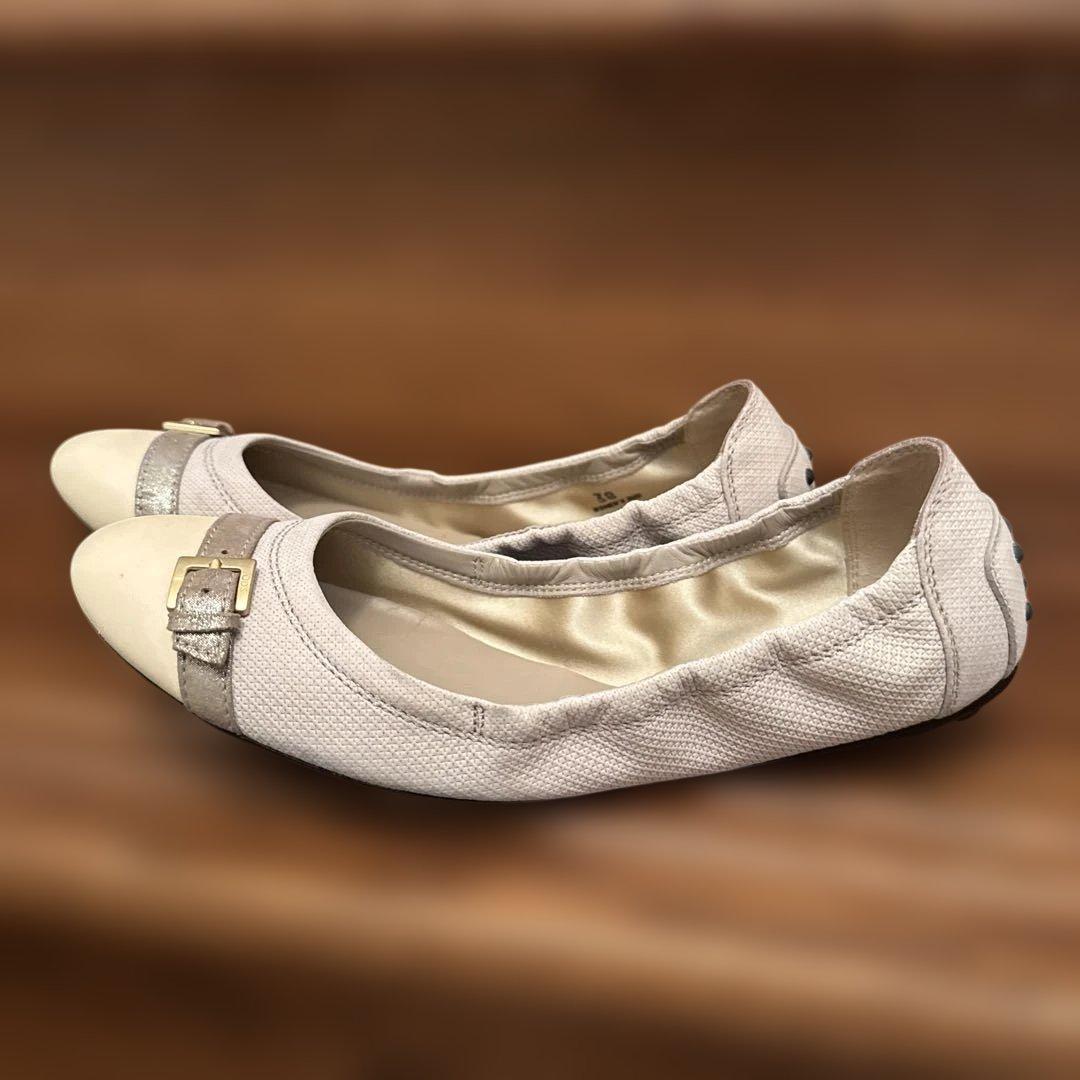 女*将様 TOD'S ベージュ バレエシューズ　フラットシューズ24.5〜25c