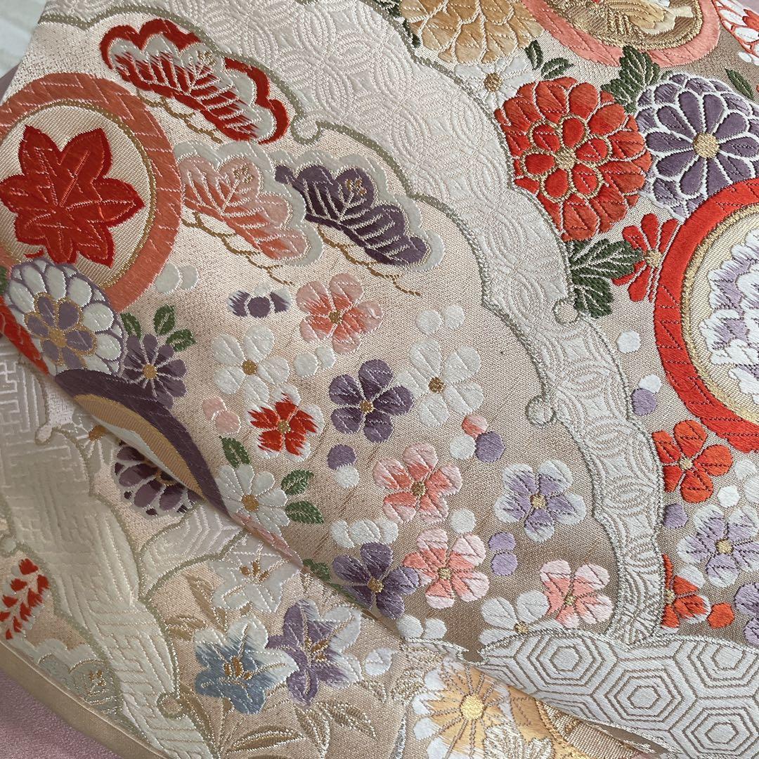 訪問着のみ　桔梗　小花　可愛らしい花　春爛漫　手刺繍　着物　Q5