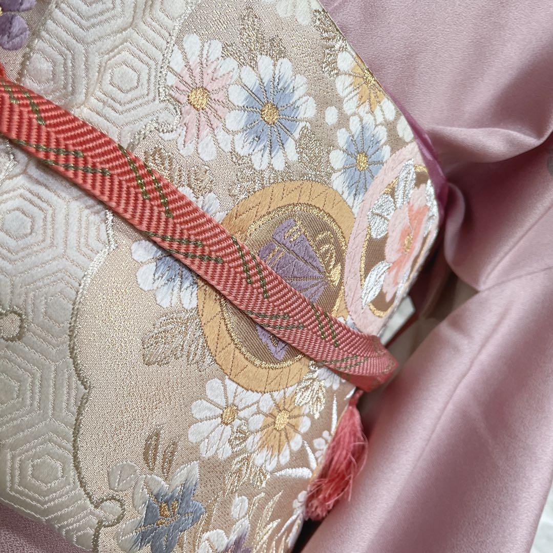 訪問着のみ　桔梗　小花　可愛らしい花　春爛漫　手刺繍　着物　Q5