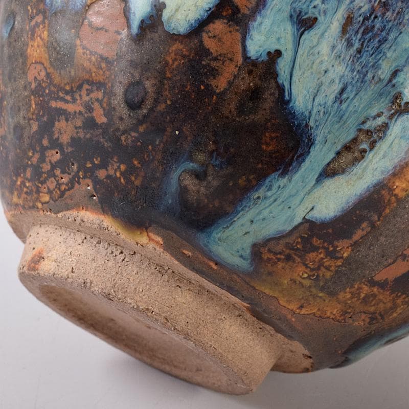 茶道具　板谷波山作　天目茶碗　銘「宇宙」　共布　代淡々斎極め箱　F　R7886