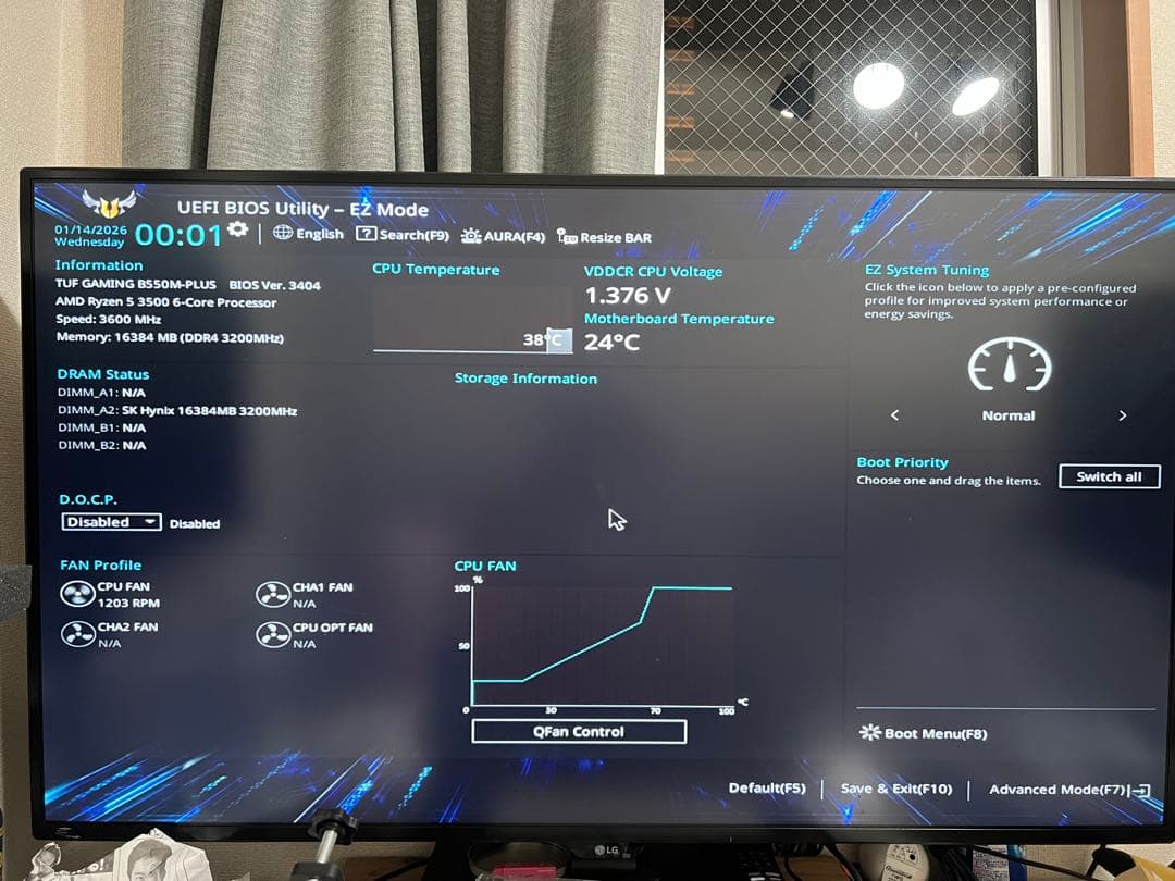 自作PC Ryzen5-3500 GTX 1050 512GB 750W