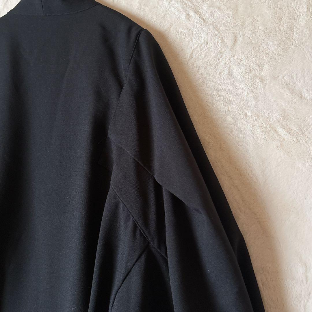 T088美品ハレSQUAREサムエコート和装着物羽織キモノ袖オーバーサイズ黒Ｆ