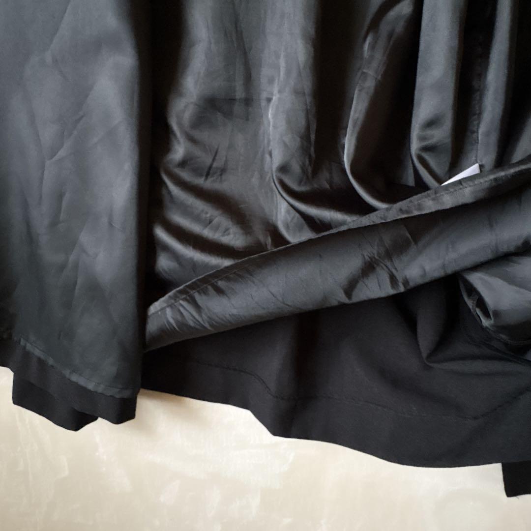 T088美品ハレSQUAREサムエコート和装着物羽織キモノ袖オーバーサイズ黒Ｆ