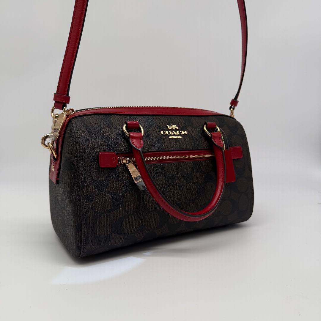 COACH ショルダーバッグ ブラウン/レッド