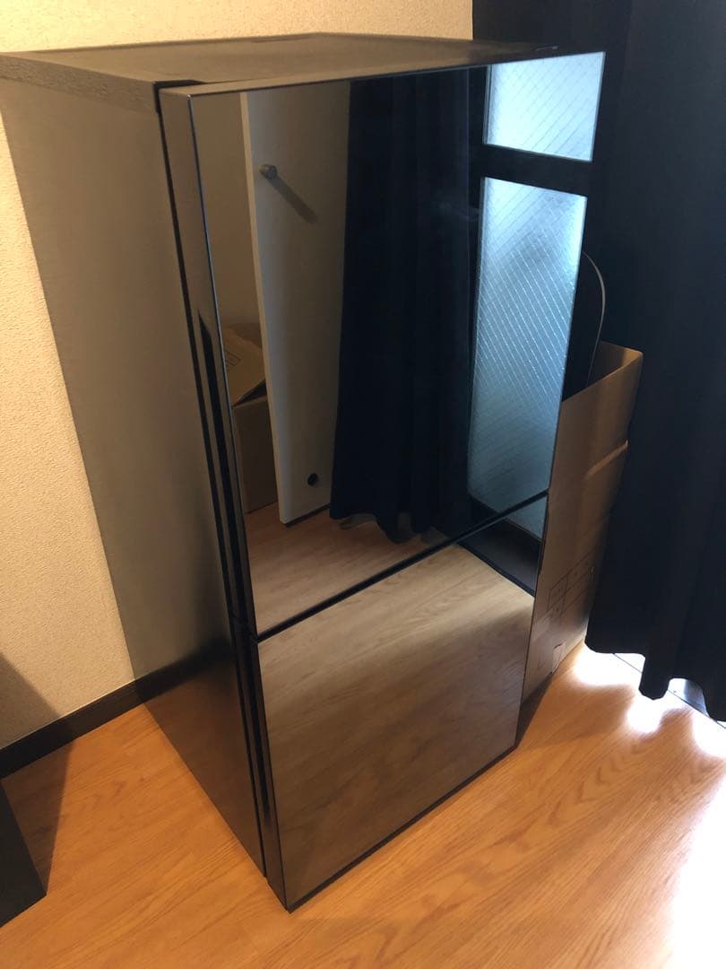 ミラーデザイン ブラック冷蔵庫