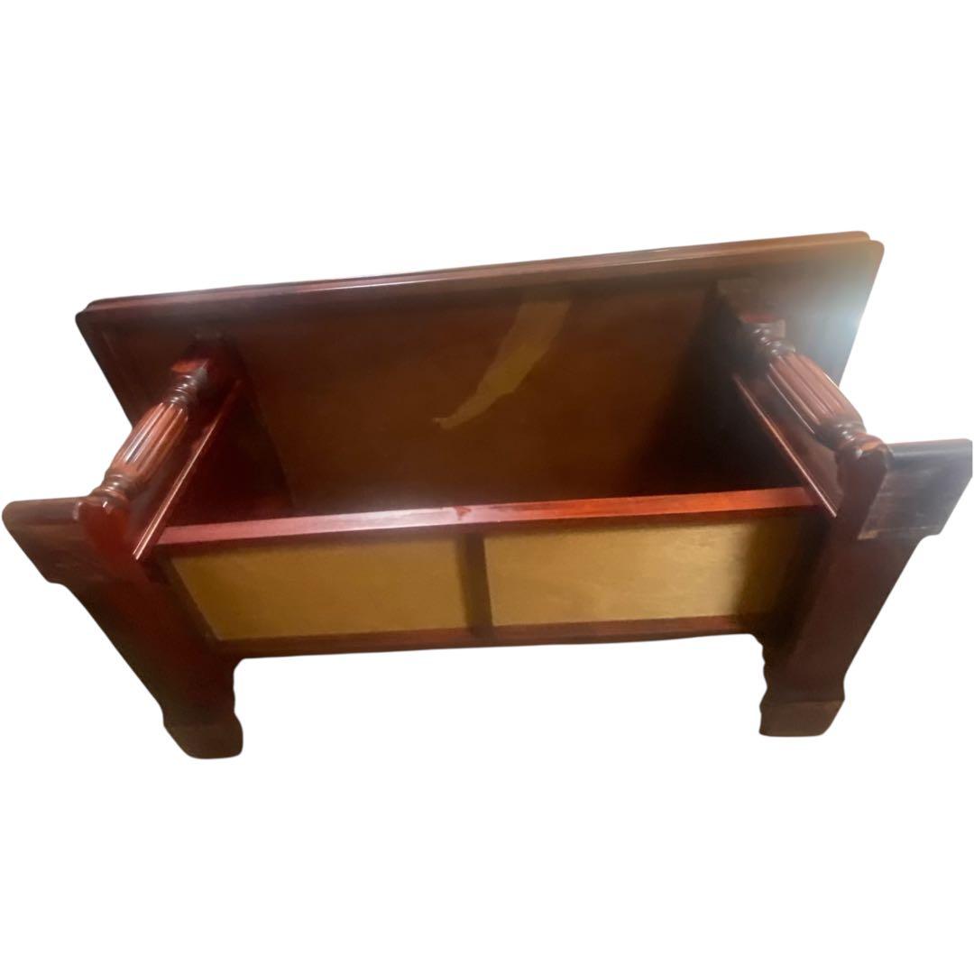 【希少】アンティーク オールド カリモク センターテーブル 大理石調 レトロ