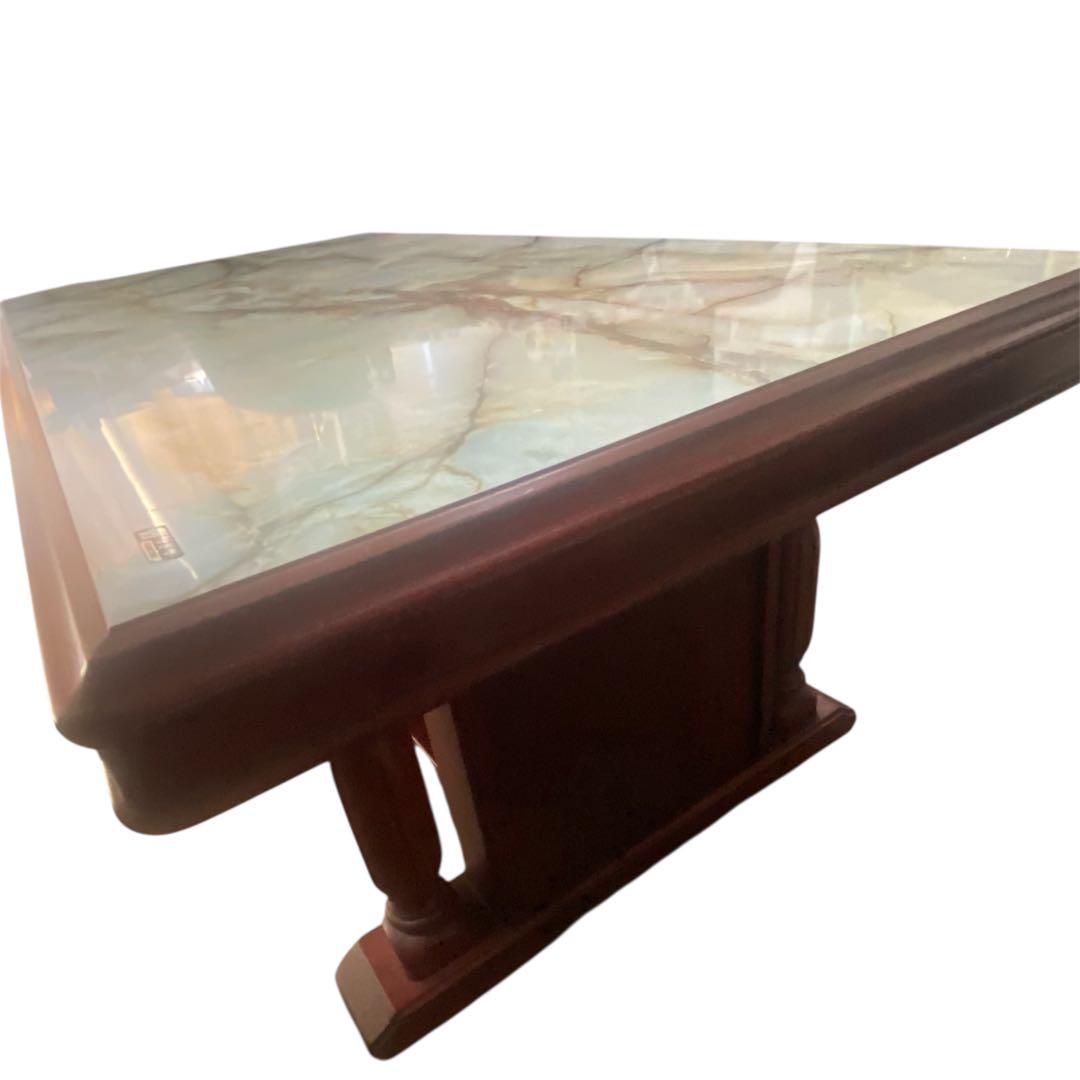 【希少】アンティーク オールド カリモク センターテーブル 大理石調 レトロ