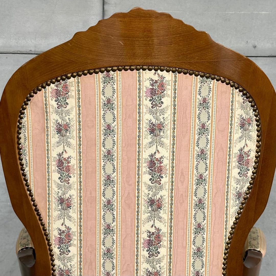 ★90s★ ロココ調 彫刻アームチェア イタリア クラシック 猫脚 彫刻