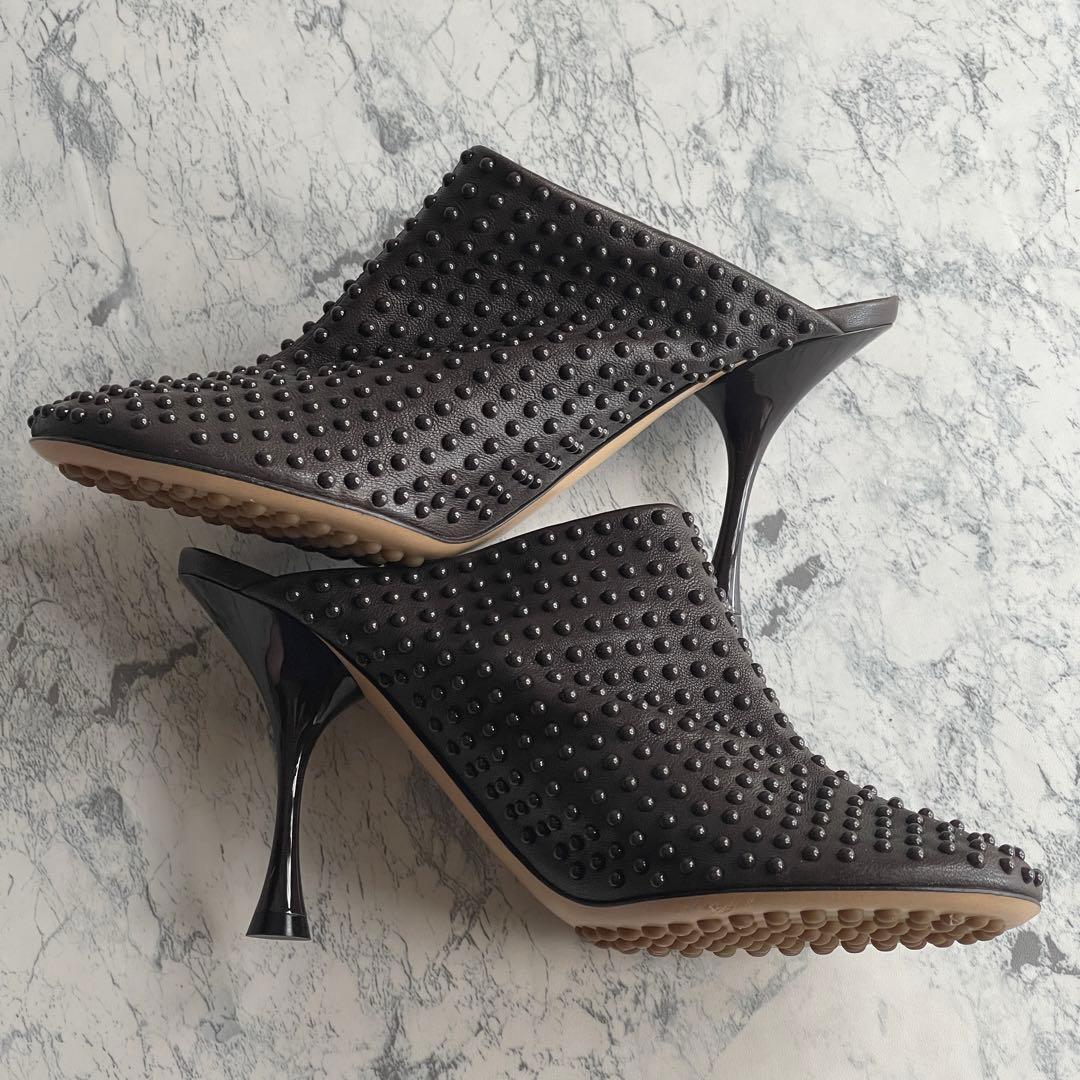 未使用級　ボッテガヴェネタ　ビュレット ドット ソックスミュール　茶色　37