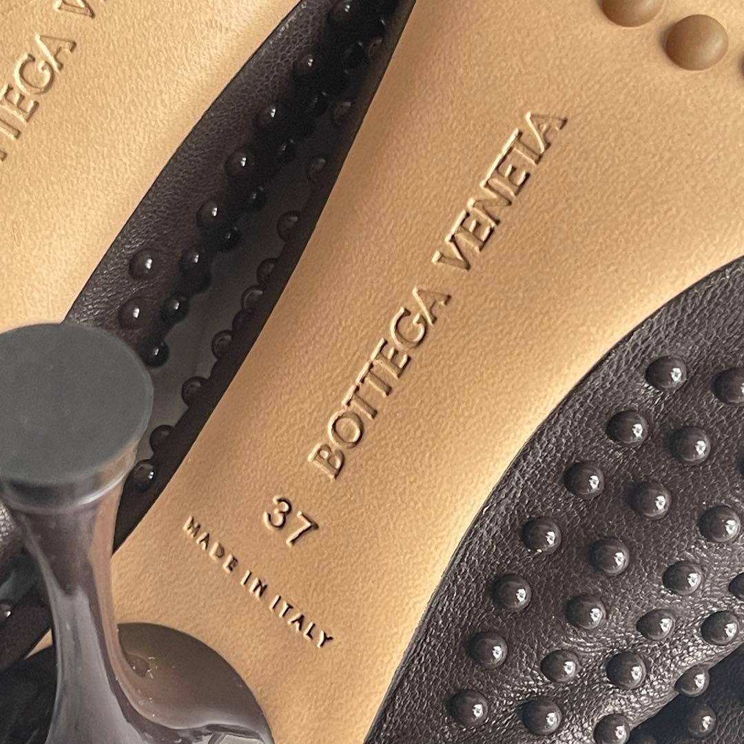 未使用級　ボッテガヴェネタ　ビュレット ドット ソックスミュール　茶色　37