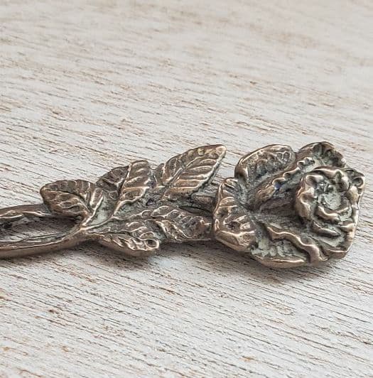 アンティーク バター ナイフ 薔薇 銀