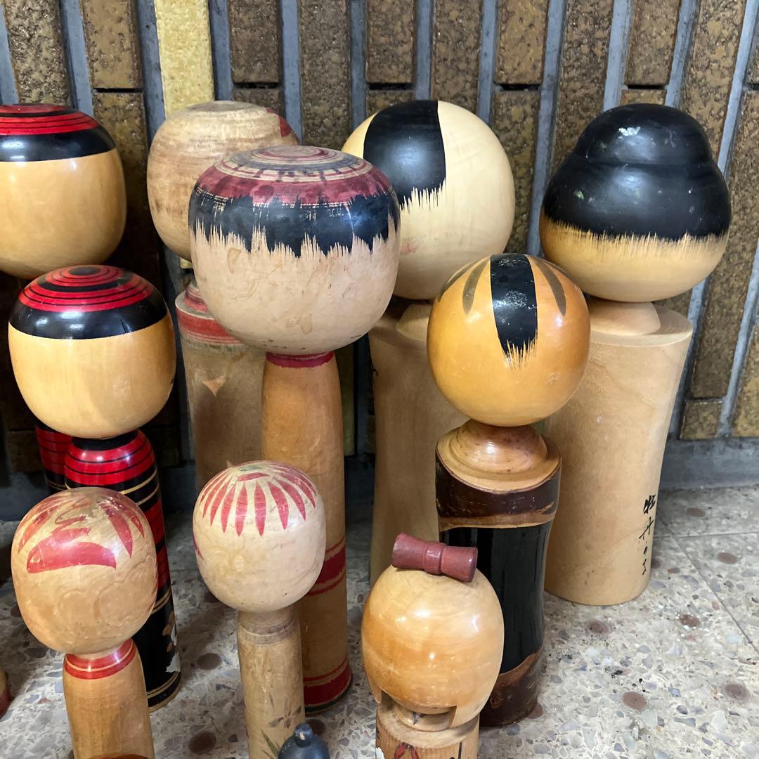 D壁 昭和レトロ こけし 小芥子 21体セット セット売り まとめ売り 木製