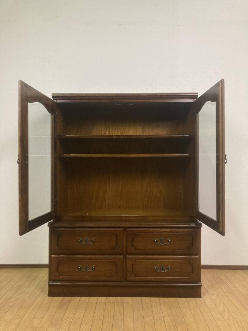 karimoku コロニアル ガラス扉 本棚 書棚 飾り棚 コレクションケース