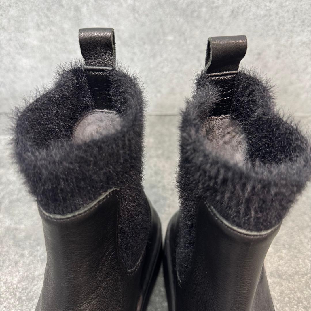 LANVIN on Blue サイドゴア ブーツ ニット ボア S 22.0cm