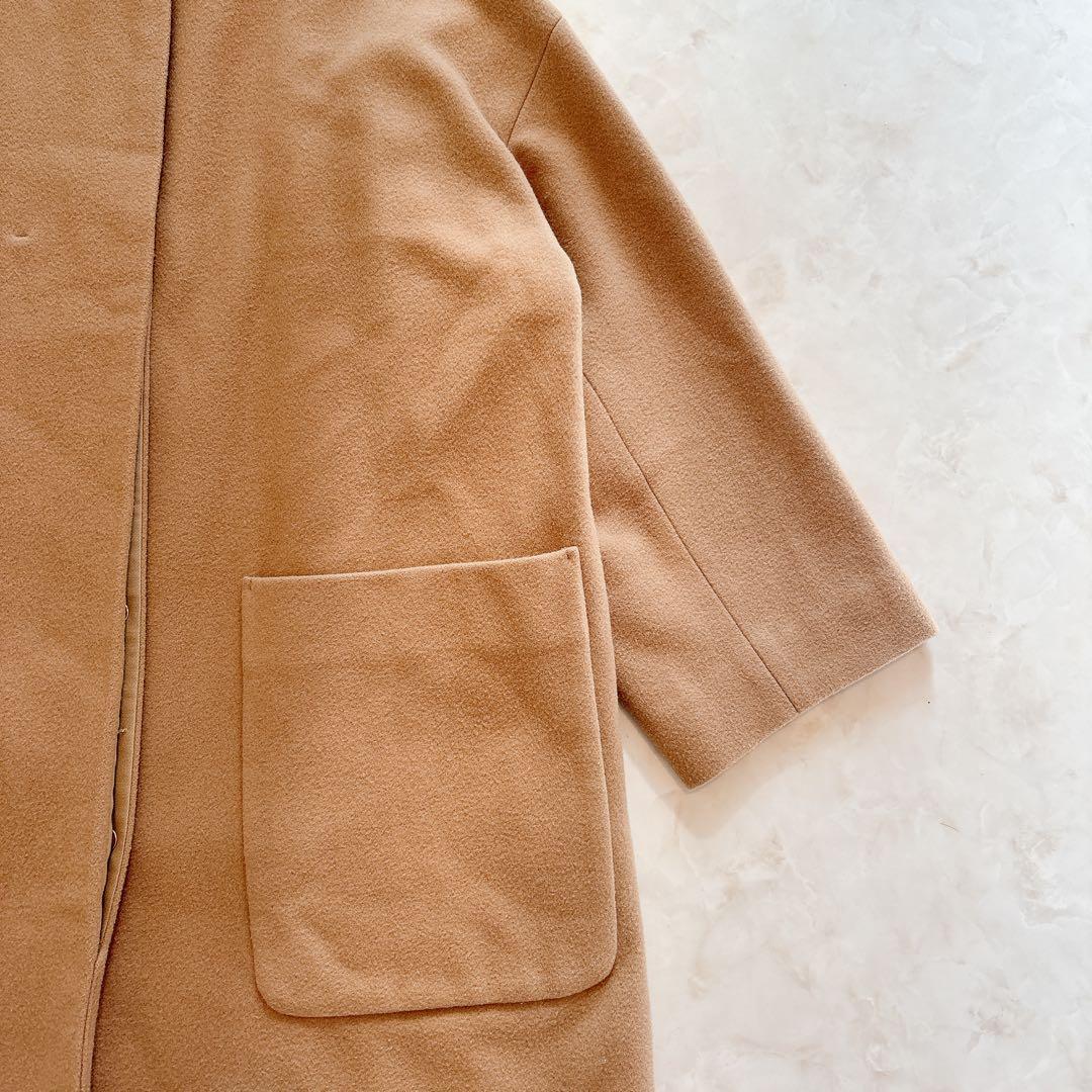 週末セール　yori ウールコート　ベージュ　オーバーサイズ　M