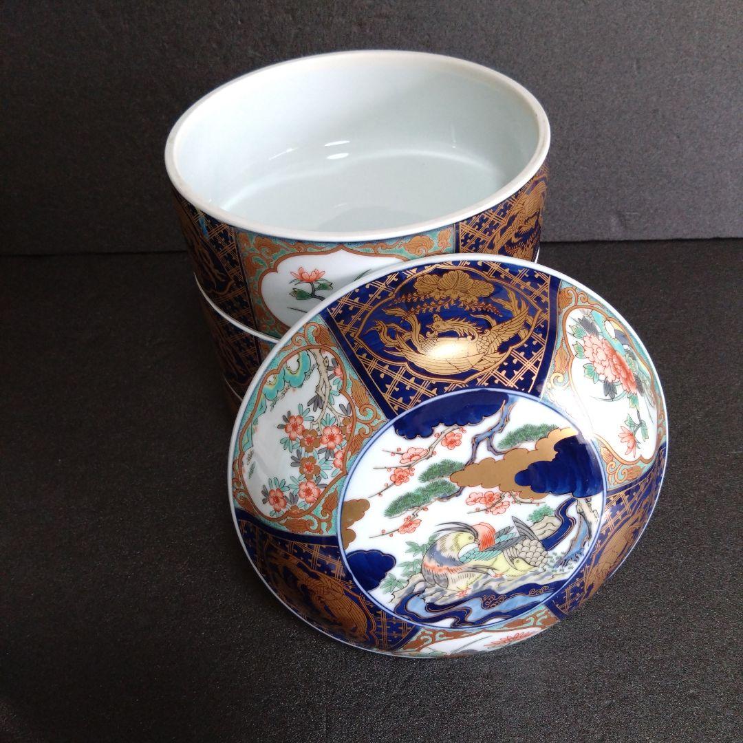 未使用 有田焼 幸楽窯 陶器 三段重 陶箱　お祝い