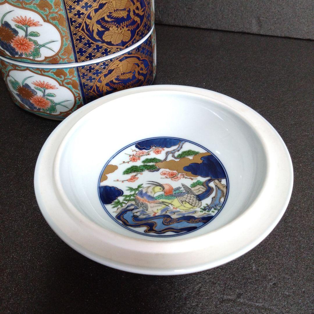 未使用 有田焼 幸楽窯 陶器 三段重 陶箱　お祝い