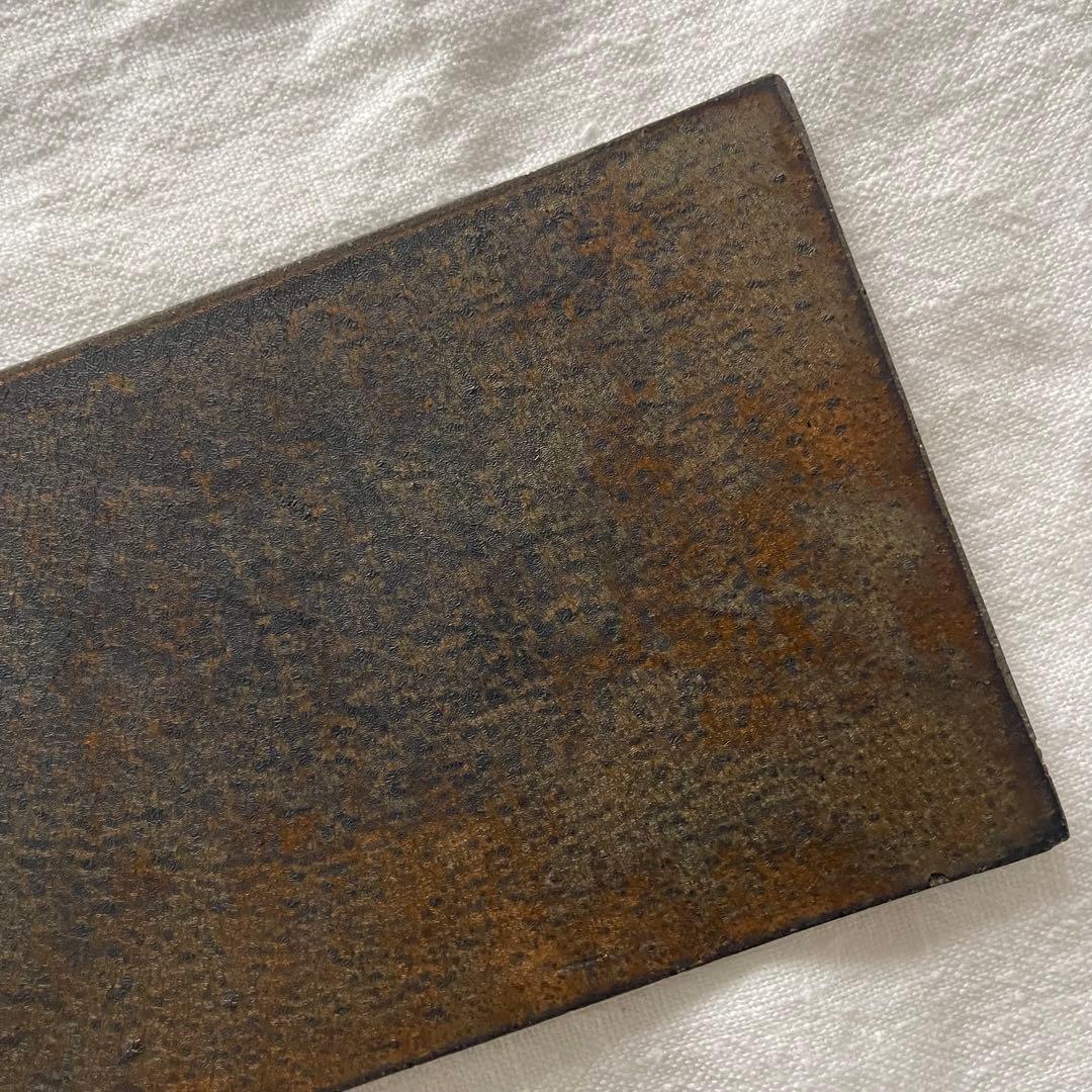 人気作家 水野幸一 銅彩釉 角長板皿 大4枚セット