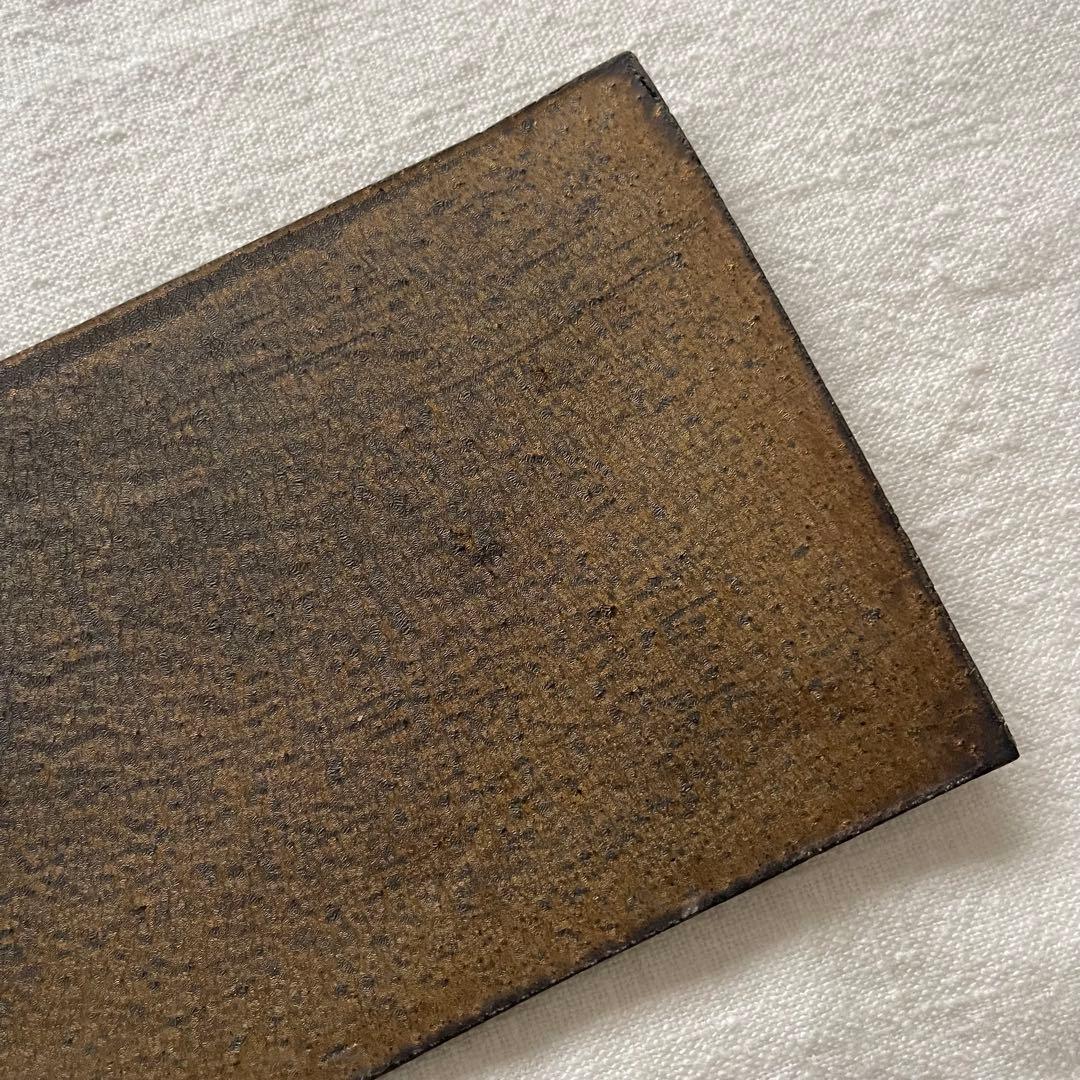 人気作家 水野幸一 銅彩釉 角長板皿 大4枚セット