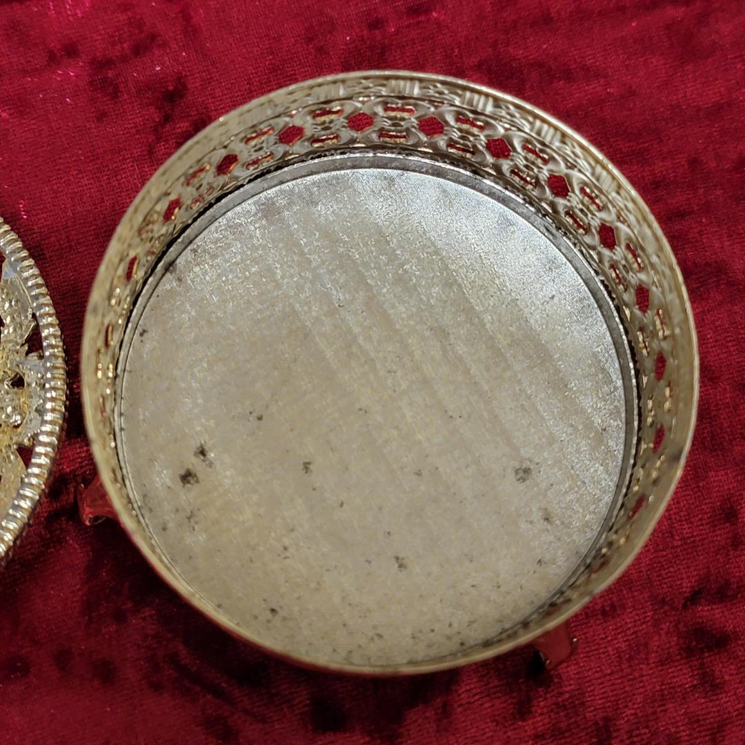 ビンテージ Sam Fink ルビーカラーとレインボーカラー装飾のボックス