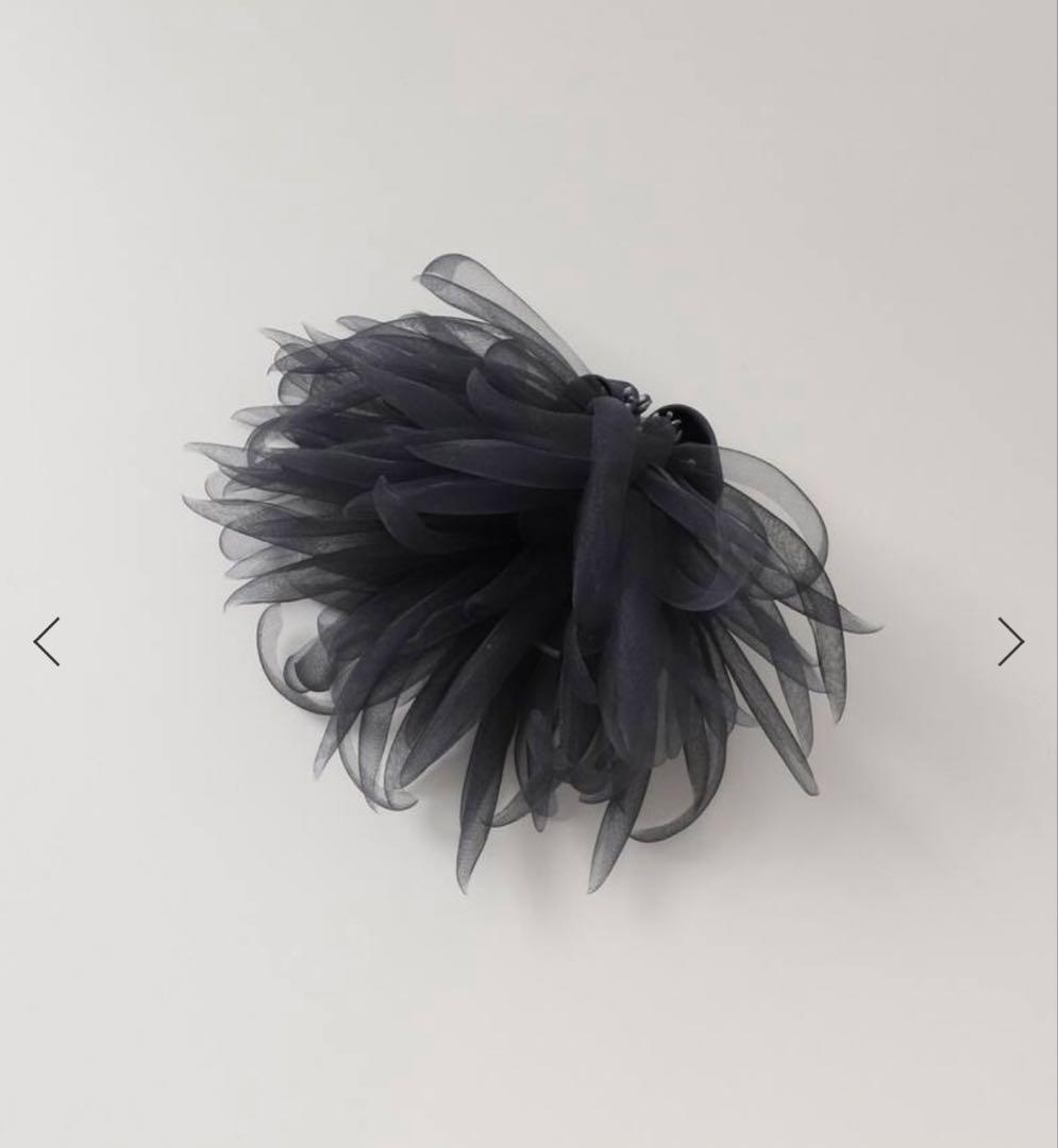 VERMEIL par ienaシルクオーガンジーコサージュグレー新品