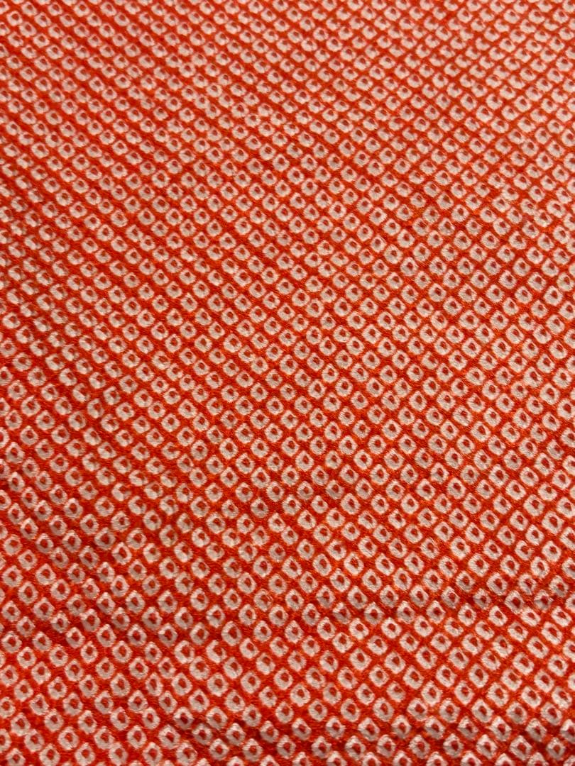 七五三　正絹　3歳　絞り　総絞り　被布　刺繍　一つ身　フルセット　朱色　オレンジ